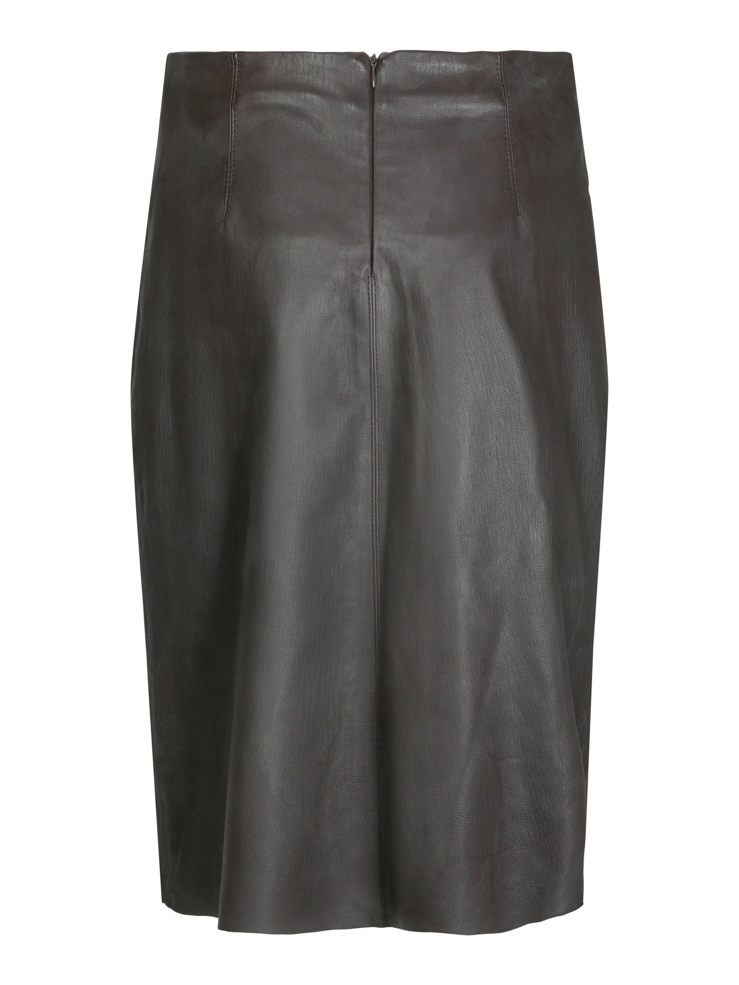 Knee -long leather nappa skirt