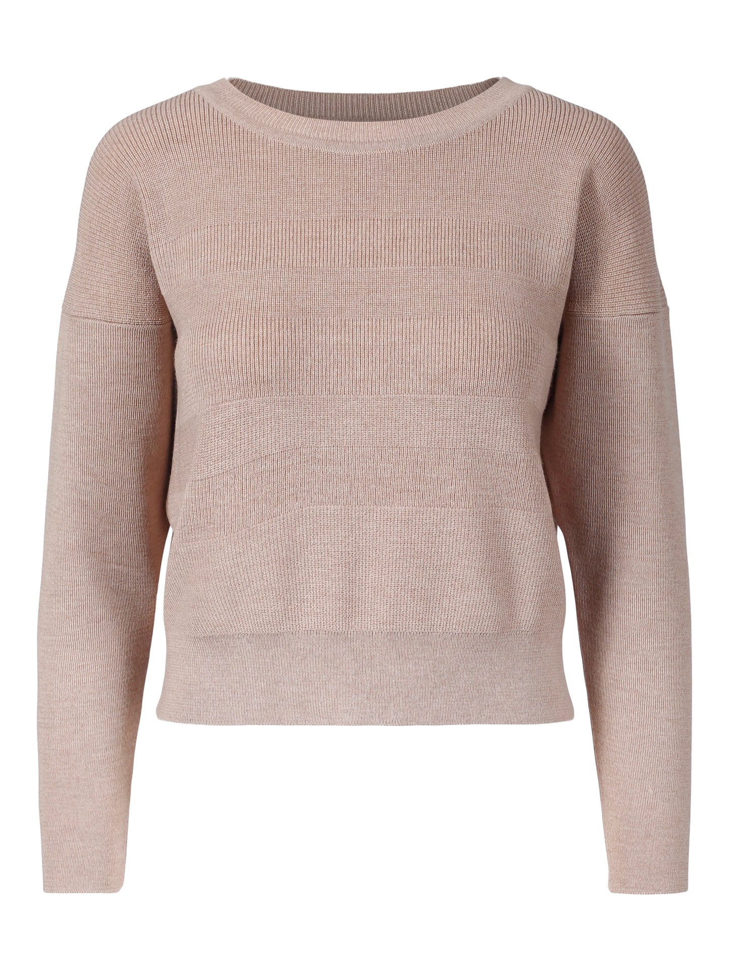 Kari kort genser med strukturstrikk - beige