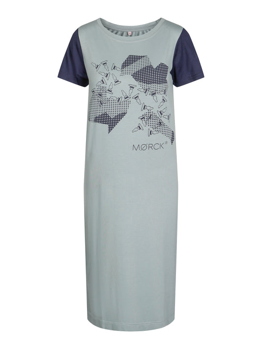 Long T-shirt dress with graphic print and logo